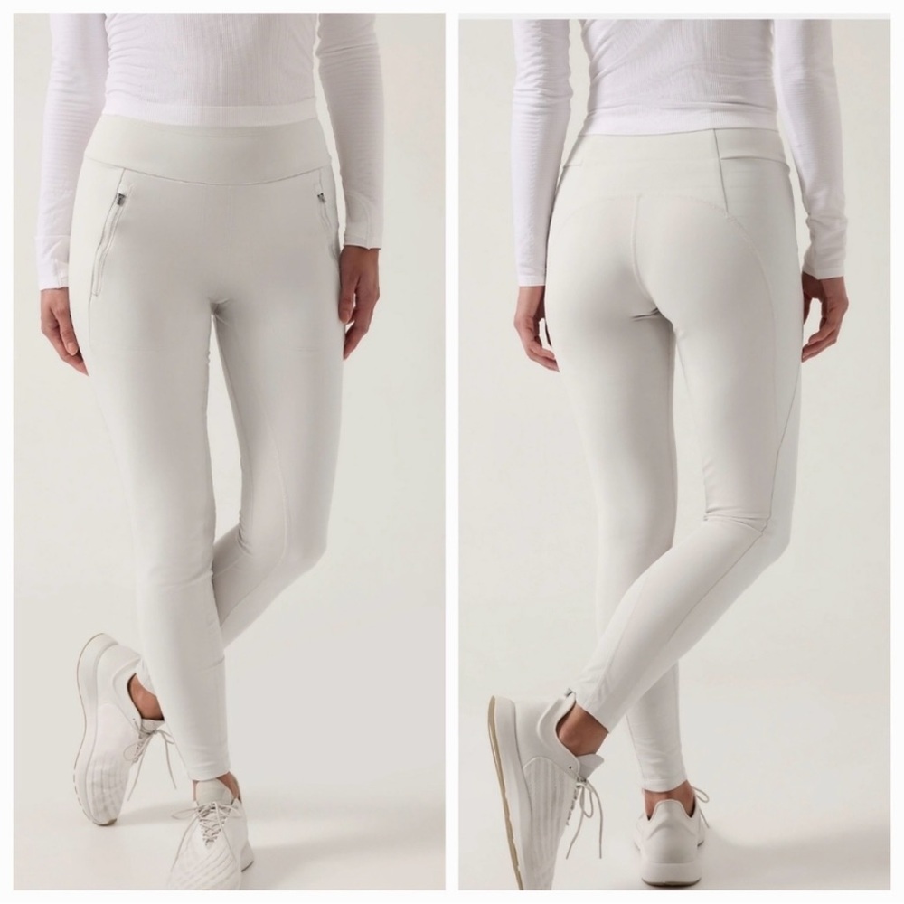 Athleta Peak Hybrid Fleece Tight size M in tan